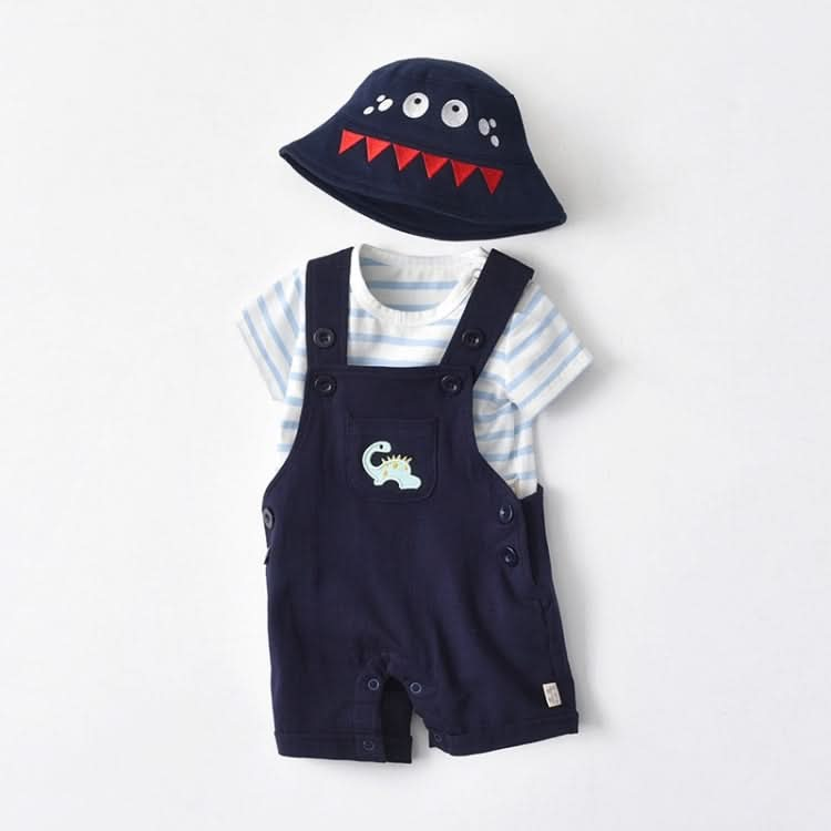 Boy Dinosaur Short Sleeve + Bib Two-piece Suit Reluova