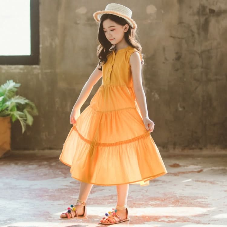 Girls Sleeveless Stitching Dress Reluova