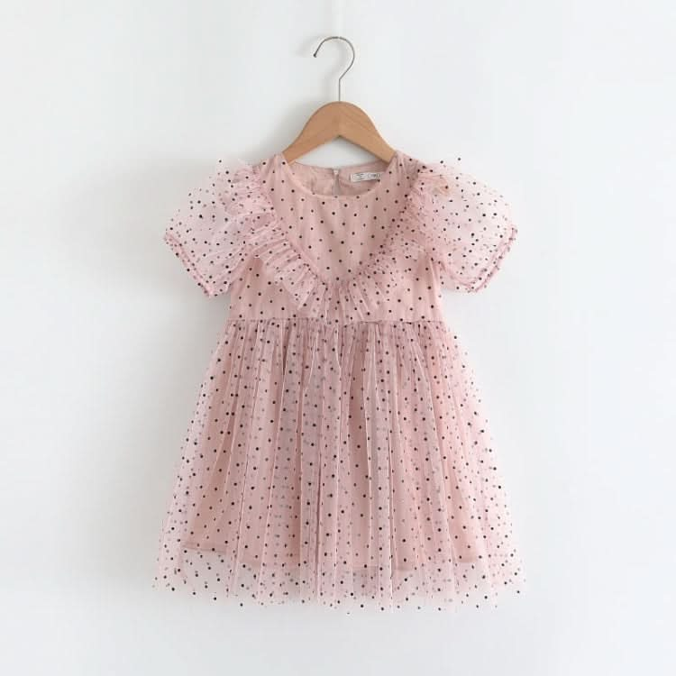 Girls Mesh Dot Lace Dress Reluova