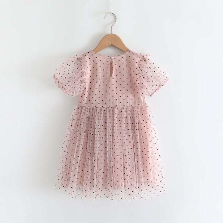 Girls Mesh Dot Lace Dress Reluova