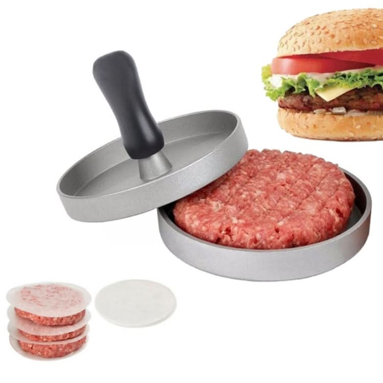 Household Food Grade Aluminum Alloy Kitchen Non-stick Coating Pressure Meat Patty Cake Hamburger Mold with 40 PCS Sided Silicone Papers - Reluova