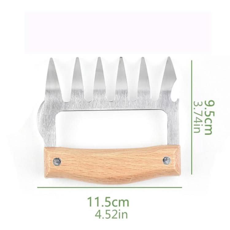 2 PCS Bear Claw Shaped stainless steel Barbecue Fork Chicken Shredded Wooden Handle  Anti-skid Creative Kitchen Fork Claw Meat Claw Splitter with - Reluova