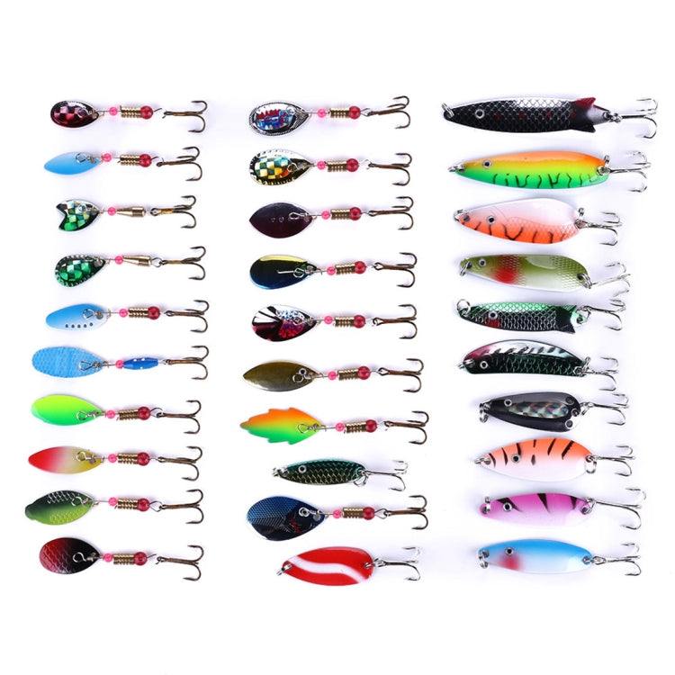 HENGJIA SPB30 30 PCS Sequin Set Metal Sequins False Bait Fresh Sea Bass Fishing Bait, Length: 2.5 to 4cm, Bagged Reluova