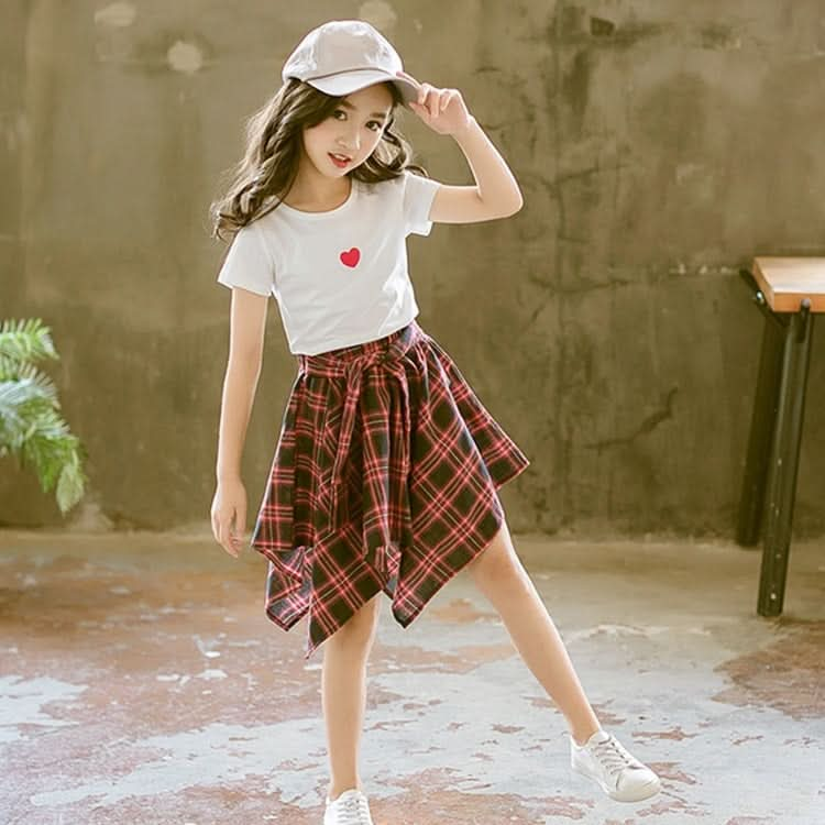 Girls Short Sleeve Top + Skirt Two-piece Suit Reluova