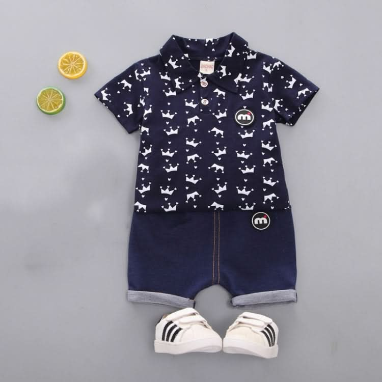 Childrens Two-piece Summer Crown Shirt For Boys Reluova