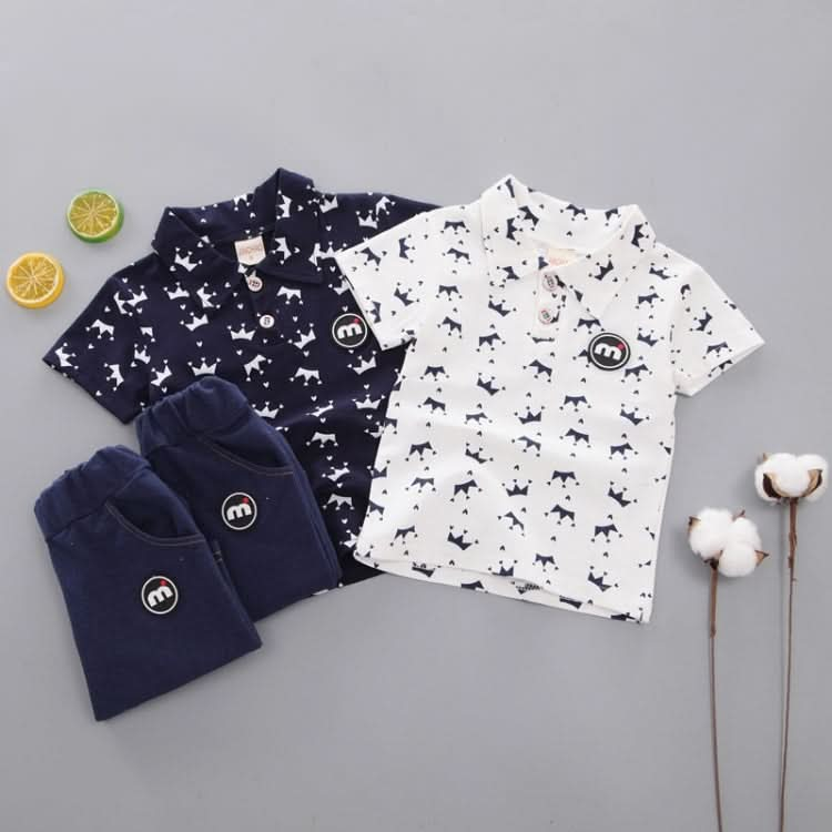 Childrens Two-piece Summer Crown Shirt For Boys Reluova