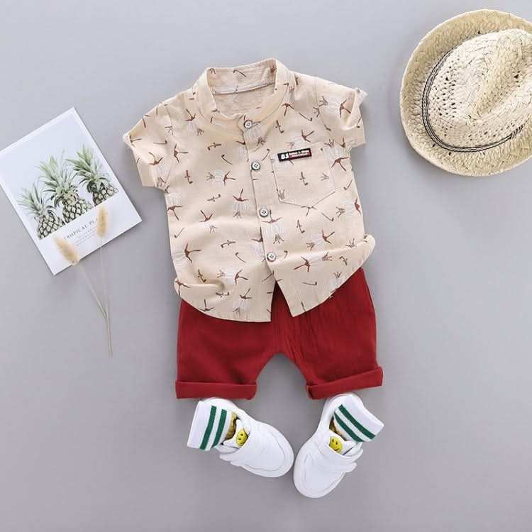 Summer Childrens Short-sleeved Suit Shirt Two-piece Suit Reluova