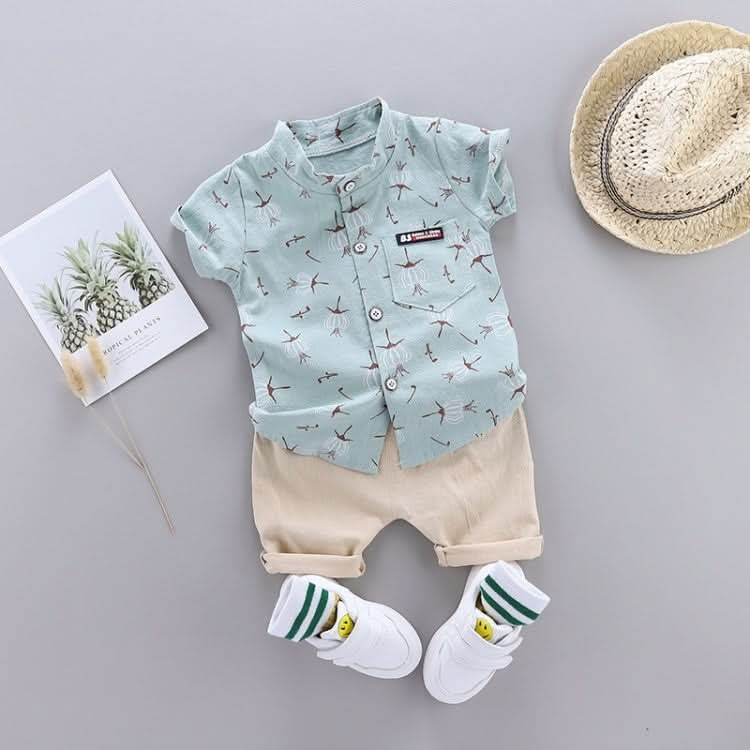 Summer Childrens Short-sleeved Suit Shirt Two-piece Suit Reluova