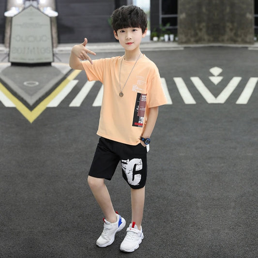 Two-piece Summer Childrens Loose Short-sleeved Casual Pants