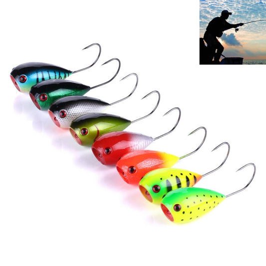 HENGJIA PO036 8 PCS 8cm/13g Big Mouth Single Hook Hitting Water Wave Hard Bait Lure Outdoor Fishing Gear Lure Fishing Bait Fishing Tackle