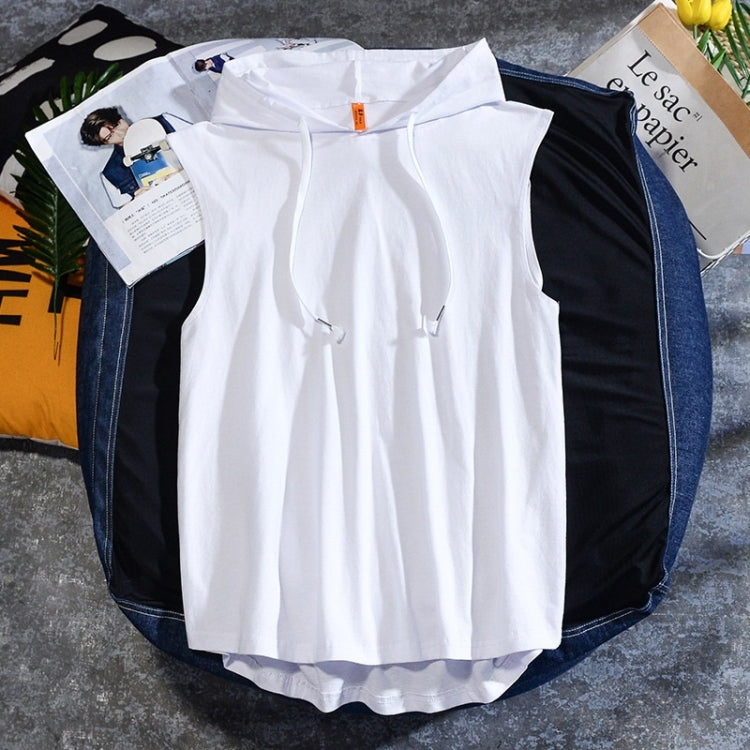 Casual Sleeveless T-shirt Hooded Vest Loose Cotton Waistcoat Sports Vest