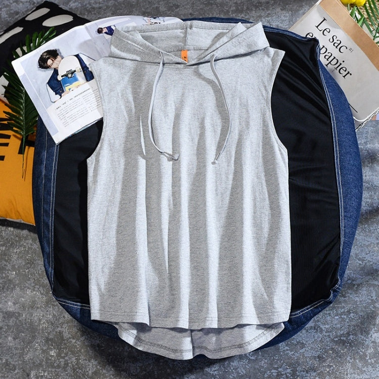 Casual Sleeveless T-shirt Hooded Vest Loose Cotton Waistcoat Sports Vest