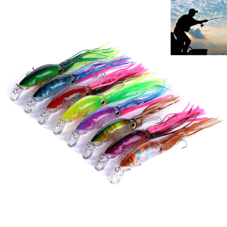 HENGJIA JIZ002 10cm/16.6g 8 PCS Big Octopus Squid Shaped Hard Baits Long Shot Fishing Lures Tackle Baits Fit Sea Fishing and Freshwater Fishing,Bagged