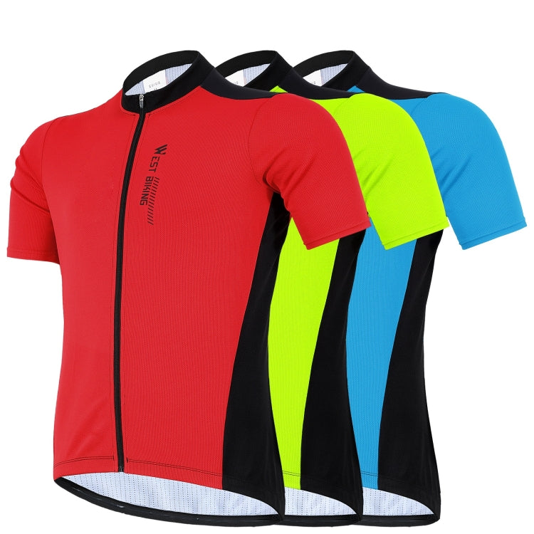 WEST BIKING YP0206163 Sommer-Polyester-Mesh, atmungsaktiv, Sonnenschutz, Radtrikot, Reißverschluss, Sport-Kurzarm-Oberteil für Herren