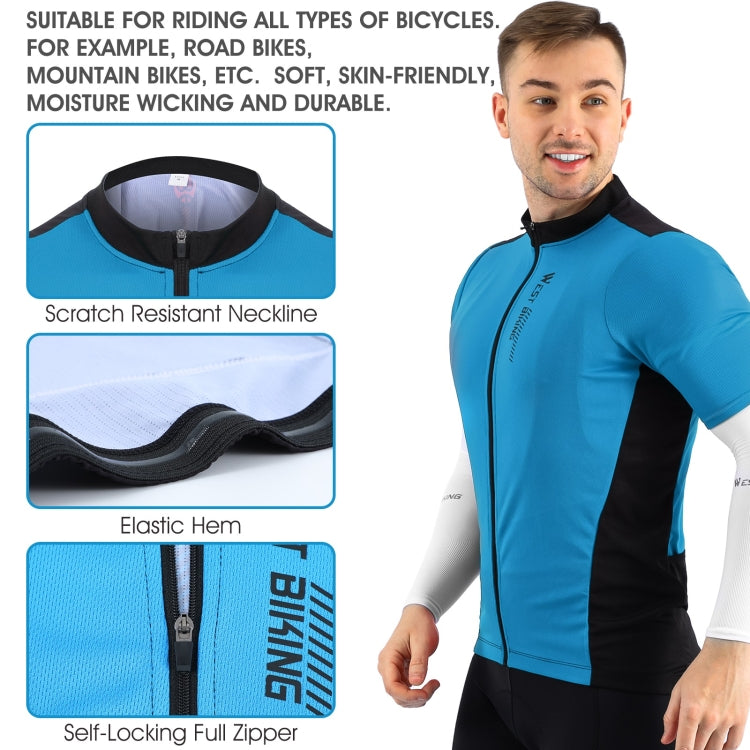 WEST BIKING YP0206163 Sommer-Polyester-Mesh, atmungsaktiv, Sonnenschutz, Radtrikot, Reißverschluss, Sport-Kurzarm-Oberteil für Herren