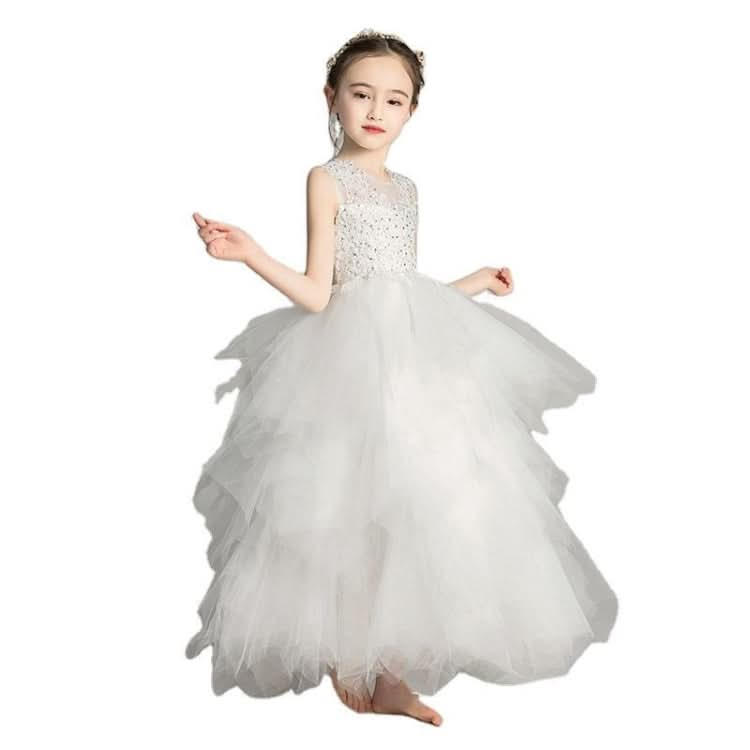 Sleeveless Long Lace Princess Dress Pettiskirt Performance Formal Dress for Girls Reluova