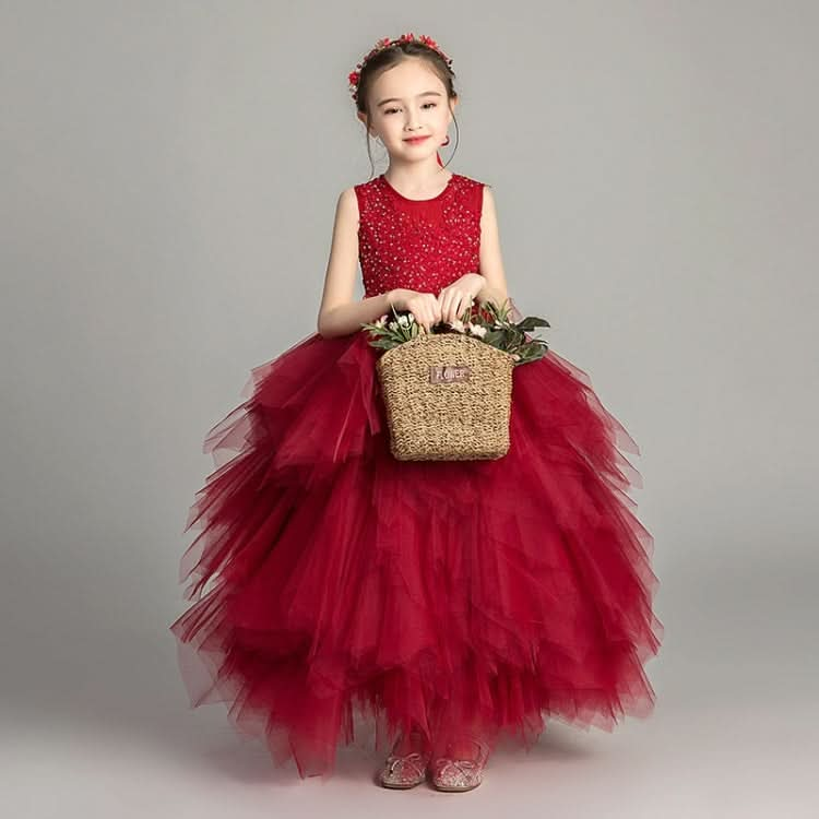 Sleeveless Long Lace Princess Dress Pettiskirt Performance Formal Dress for Girls Reluova