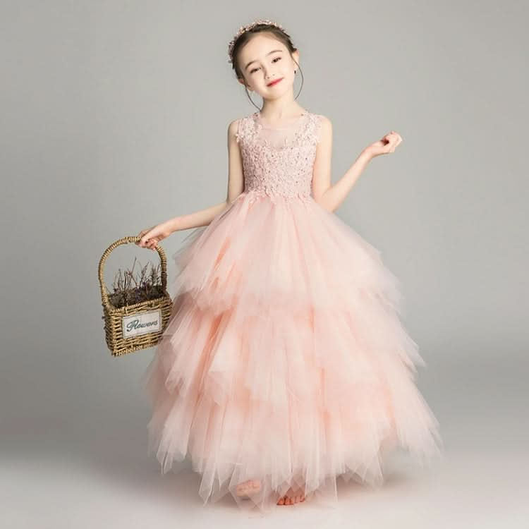 Sleeveless Long Lace Princess Dress Pettiskirt Performance Formal Dress for Girls Reluova