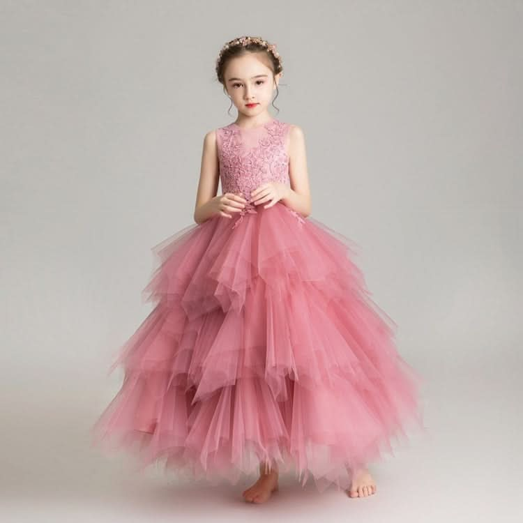 Sleeveless Long Lace Princess Dress Pettiskirt Performance Formal Dress for Girls Reluova