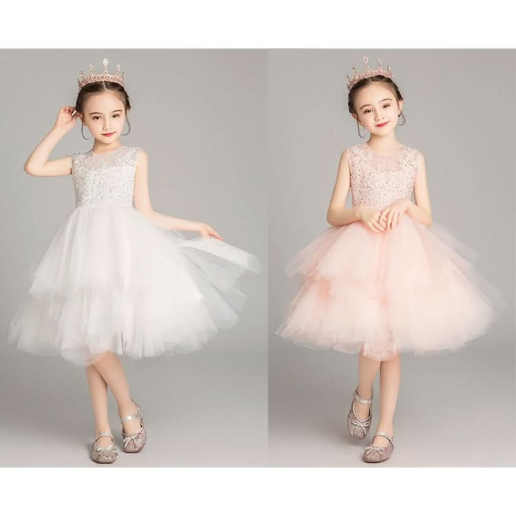 Sleeveless Short Lace Princess Dress Pettiskirt Performance Formal Dress for Girls Reluova