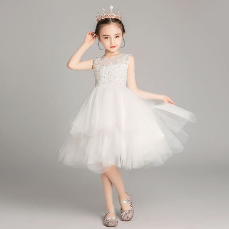 Sleeveless Short Lace Princess Dress Pettiskirt Performance Formal Dress for Girls Reluova