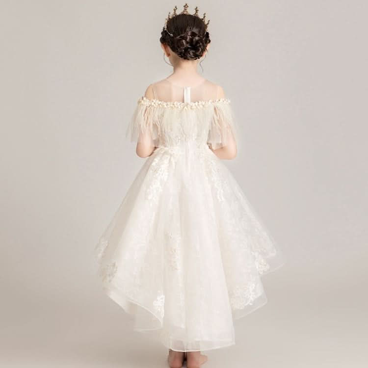 Round Neck Strapless Front Short Back Long Lace Princess Dress Pettiskirt Performance Formal Dress for Girls Reluova