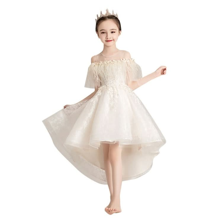 Round Neck Strapless Front Short Back Long Lace Princess Dress Pettiskirt Performance Formal Dress for Girls Reluova