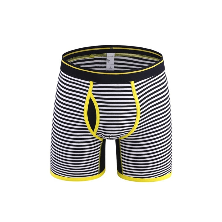 Striped Cotton Men Underwear Fat Guy Plus Long Boxer Underwear