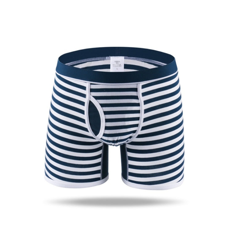 Striped Cotton Men Underwear Fat Guy Plus Long Boxer Underwear