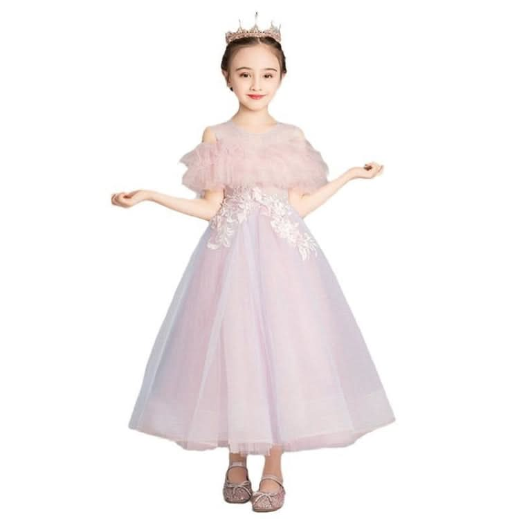 Embroidery Flower Pattern Long Lace Princess Dress Pettiskirt Performance Formal Dress for Girls Reluova