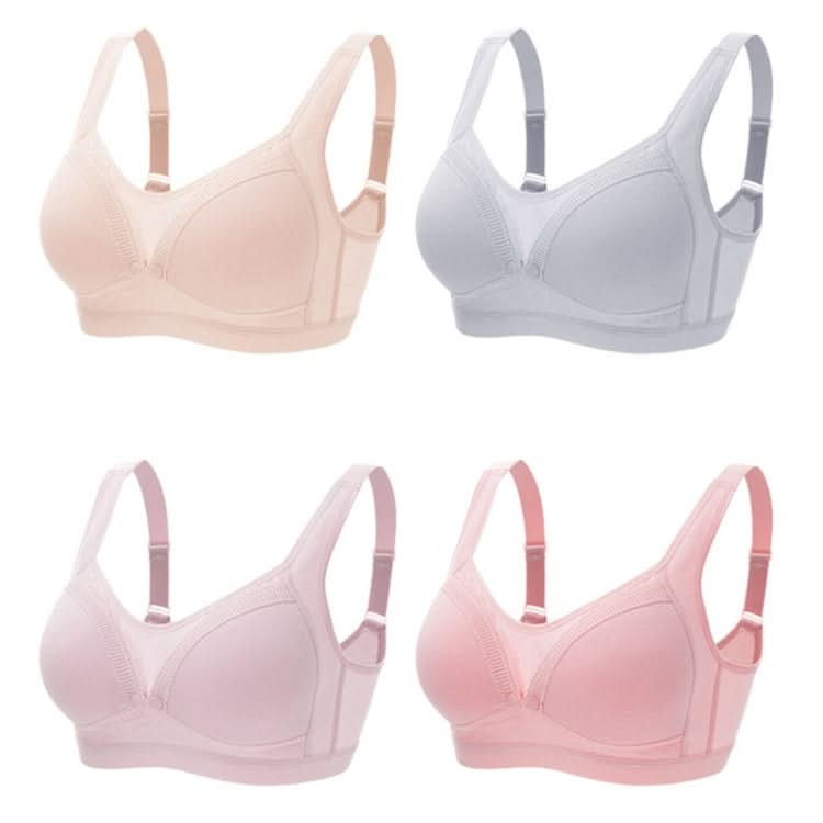 Front Button Cotton Breastfeeding Underwear Breathable Pregnancy Bra without Steel Ring Reluova