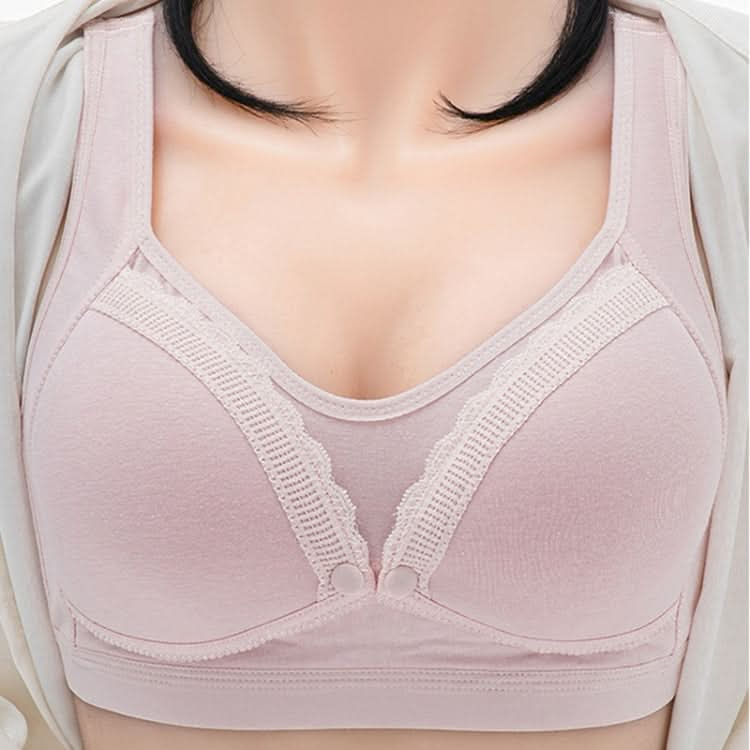 Front Button Cotton Breastfeeding Underwear Breathable Pregnancy Bra without Steel Ring