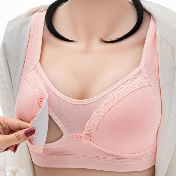 Front Button Cotton Breastfeeding Underwear Breathable Pregnancy Bra without Steel Ring