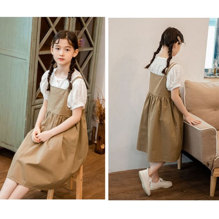 Girls Fashion Casual Suspender Skirt (Color:As Show Size:150cm) Reluova