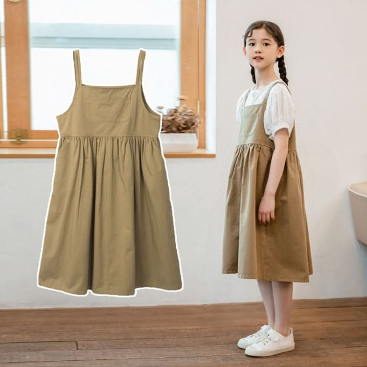 Girls Fashion Casual Suspender Skirt (Color:As Show Size:150cm) Reluova