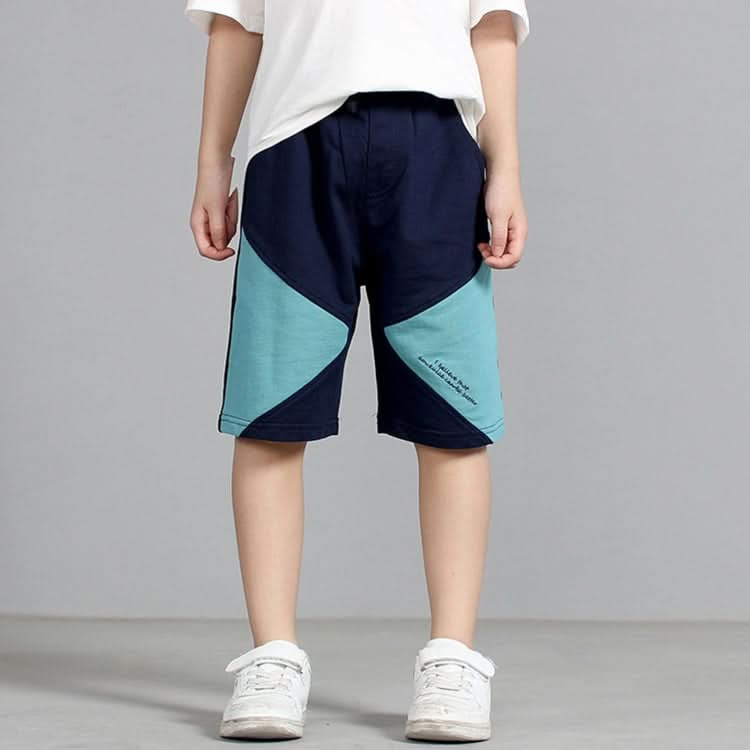 Boys Knitted Sports Short Pants  (Color:Navy Blue Size:160cm) Reluova