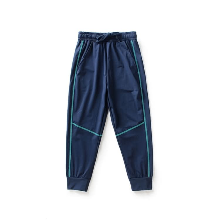 Boys Ice Silk Thin Trousers Mosquito-proof Pants (Color:Navy Blue Size:150cm) Reluova