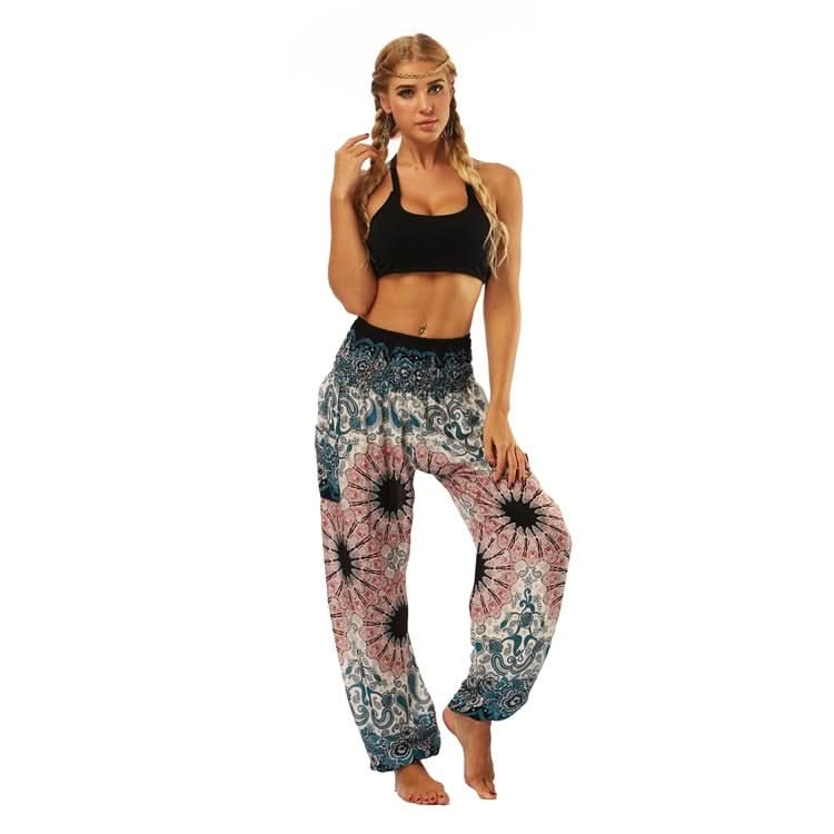 Women printed sports loose yoga pants