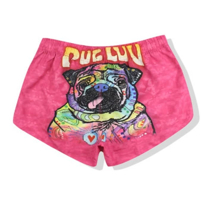 Digital Printed Puppy Loose Casual Shorts Beach Pants