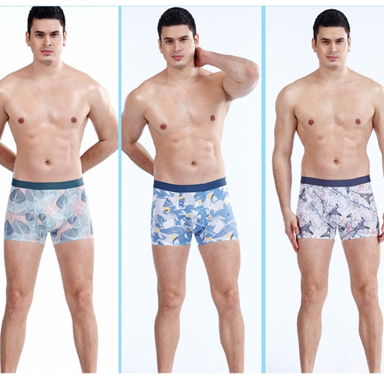 Men Ice Silk Seamless Breathable Boxer Underwear