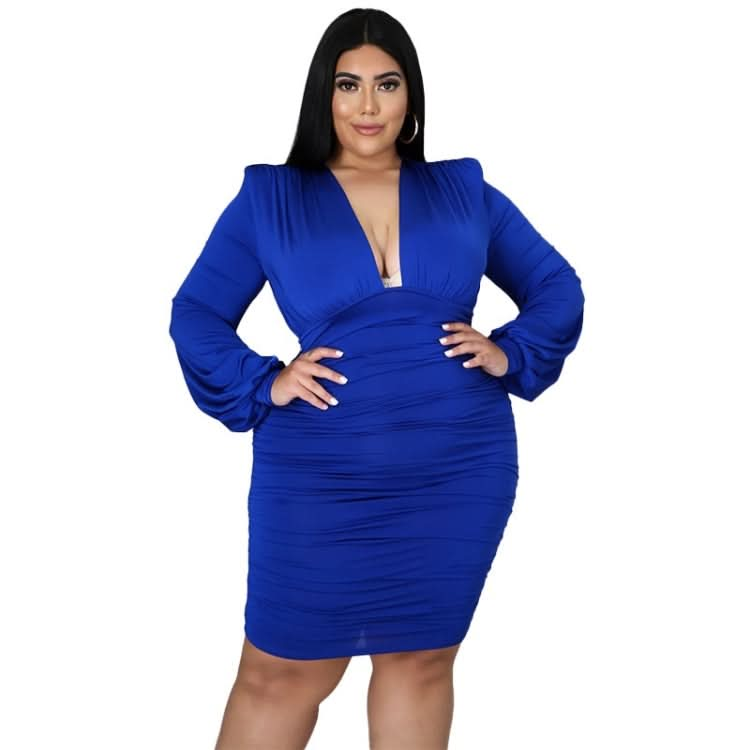 Solid Color Buttocks Sexy Plus Size Dress