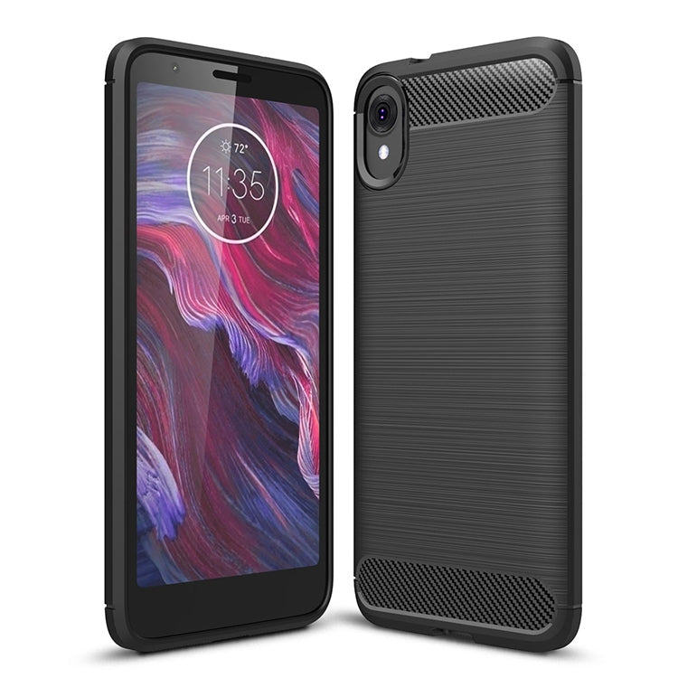 Brushed Texture Carbon Fiber Shockproof TPU Case for MOTO E6 My Store