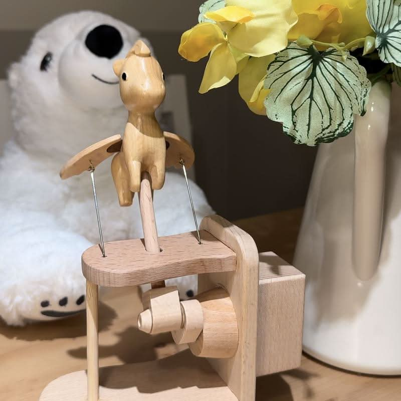 Handmade Self-healing Wooden Mechanical Flying Horse Creative Present, Christmas or Birthday Gift House Decoration Supplies.